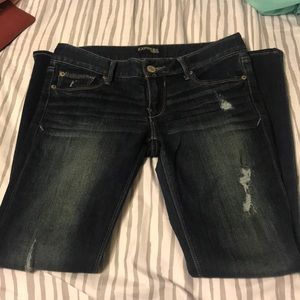 Express low rise medium wash jeans